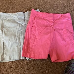 Ann Taylor Factory cotton blend shorts in pink & gray. 2 pair for less thane 1.